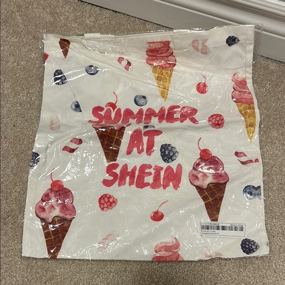 Summer at Shein Ice Cream Print Tote Bag New
